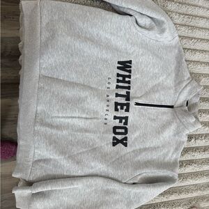 White Fox Boutique Light Gray Fleece-Lined Sweatshirt
